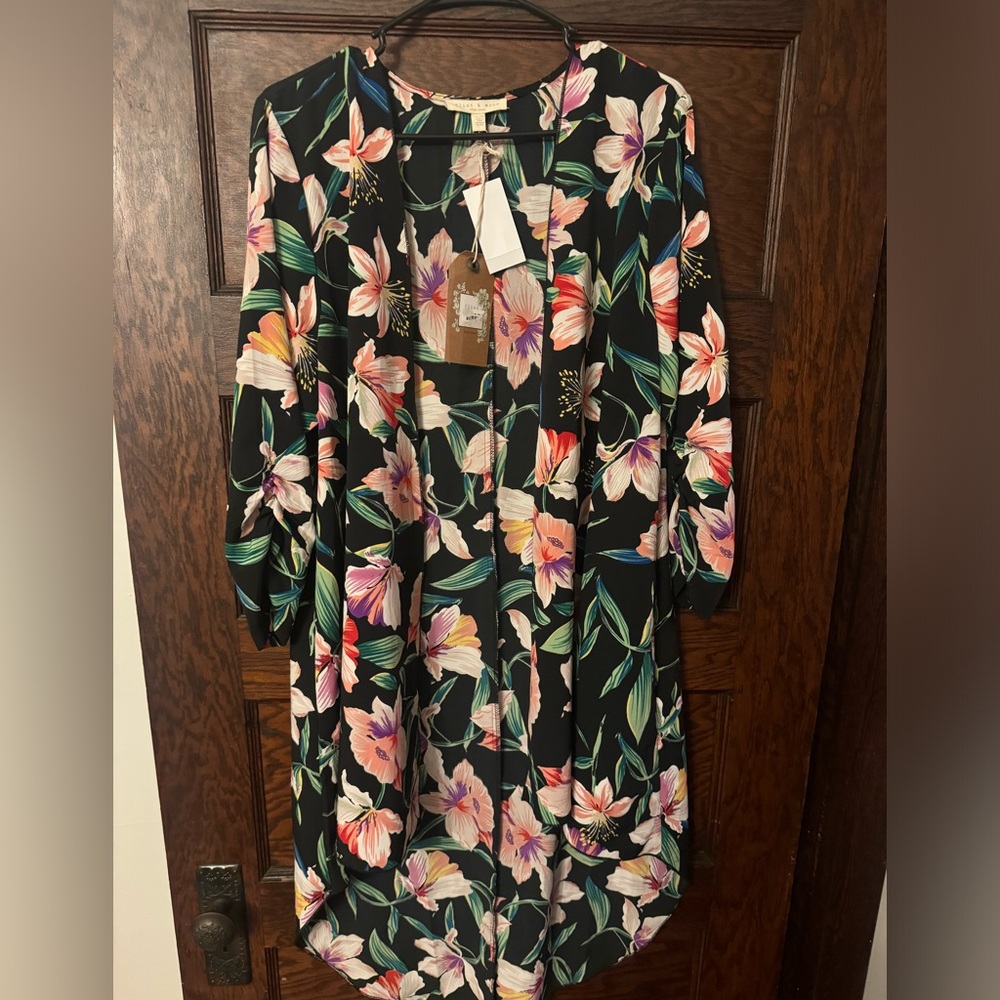 Flint and Moss, Floral Kimono Cardigan, Size XL, NWT